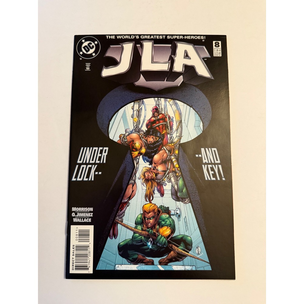 JLA 8 DC Comic 1997 Grant Morrison Green Arrow Wonder Woman Flash Under Lock Key